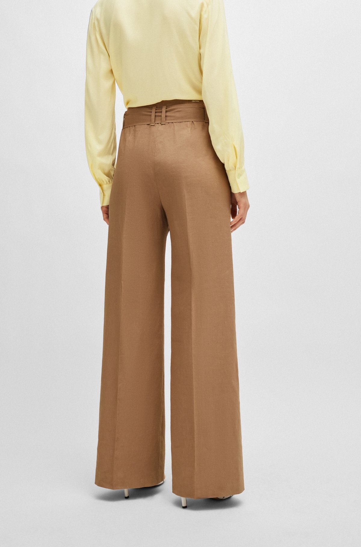 RELAXED-FIT TROUSERS IN A LINEN BLEND - 4
