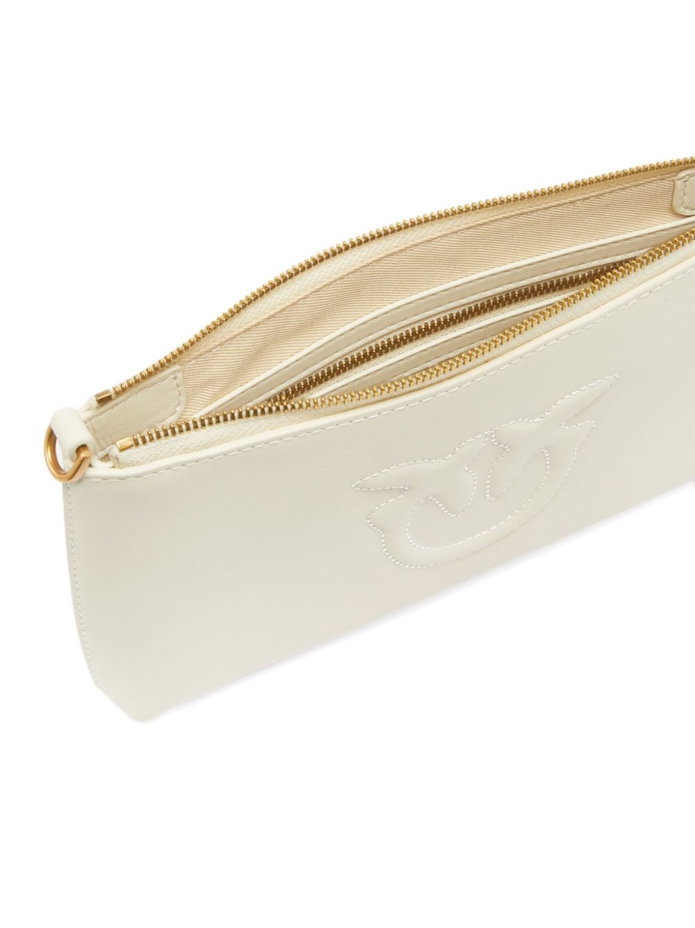 logo-embossed leather clutch - 4