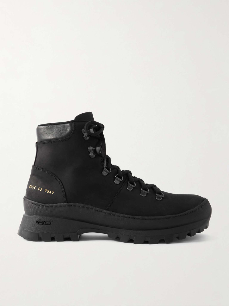 Leather-Trimmed Nubuck Hiking Boots - 1