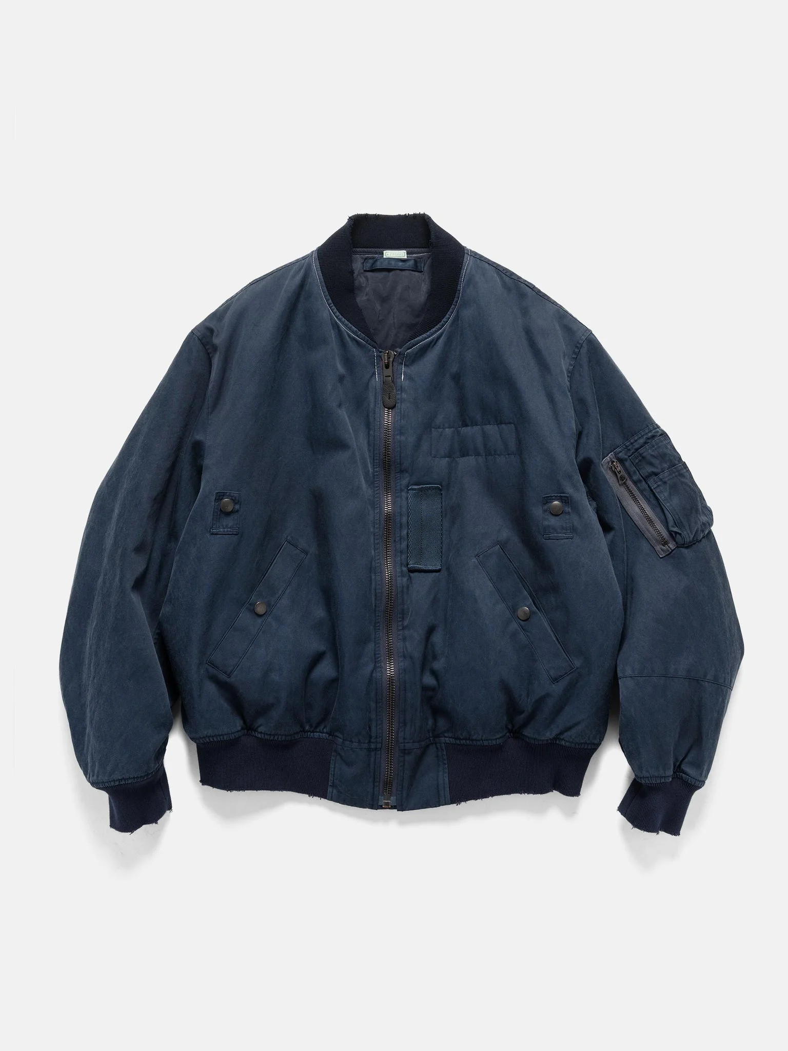 Vintage Silk Flight Jacket Navy - 1