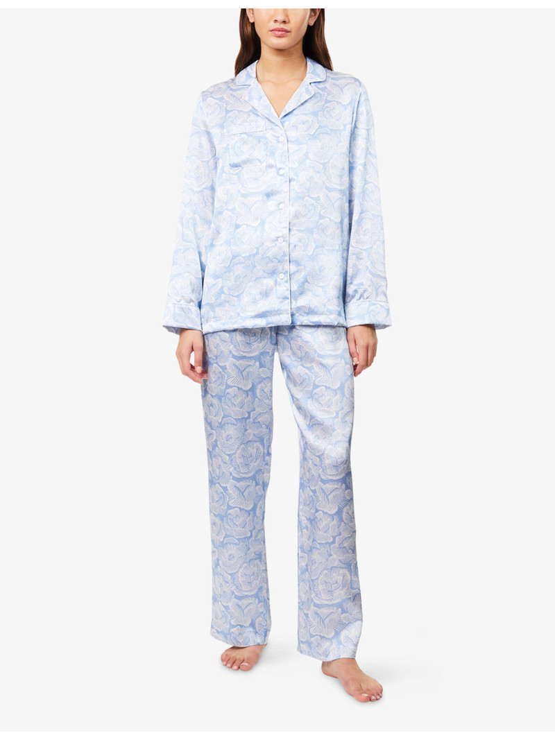 Derek Rose Rose-Print Silk Pyjamas outlook