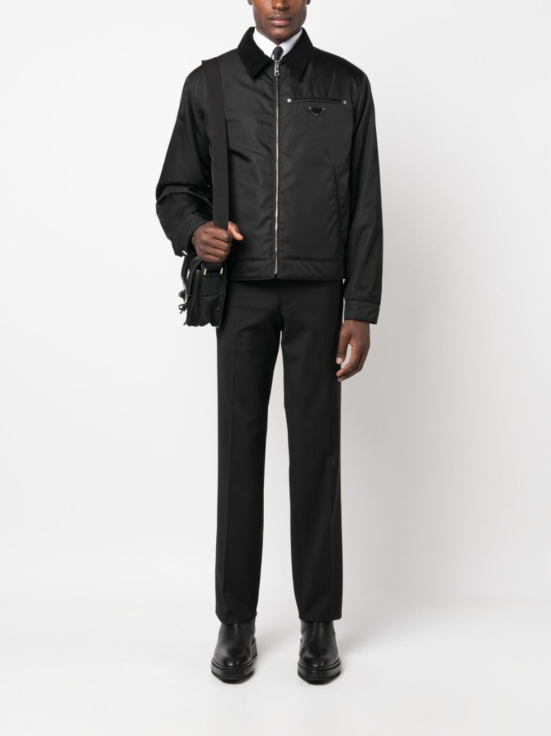 Prada logo-appliqué straight-leg trousers outlook
