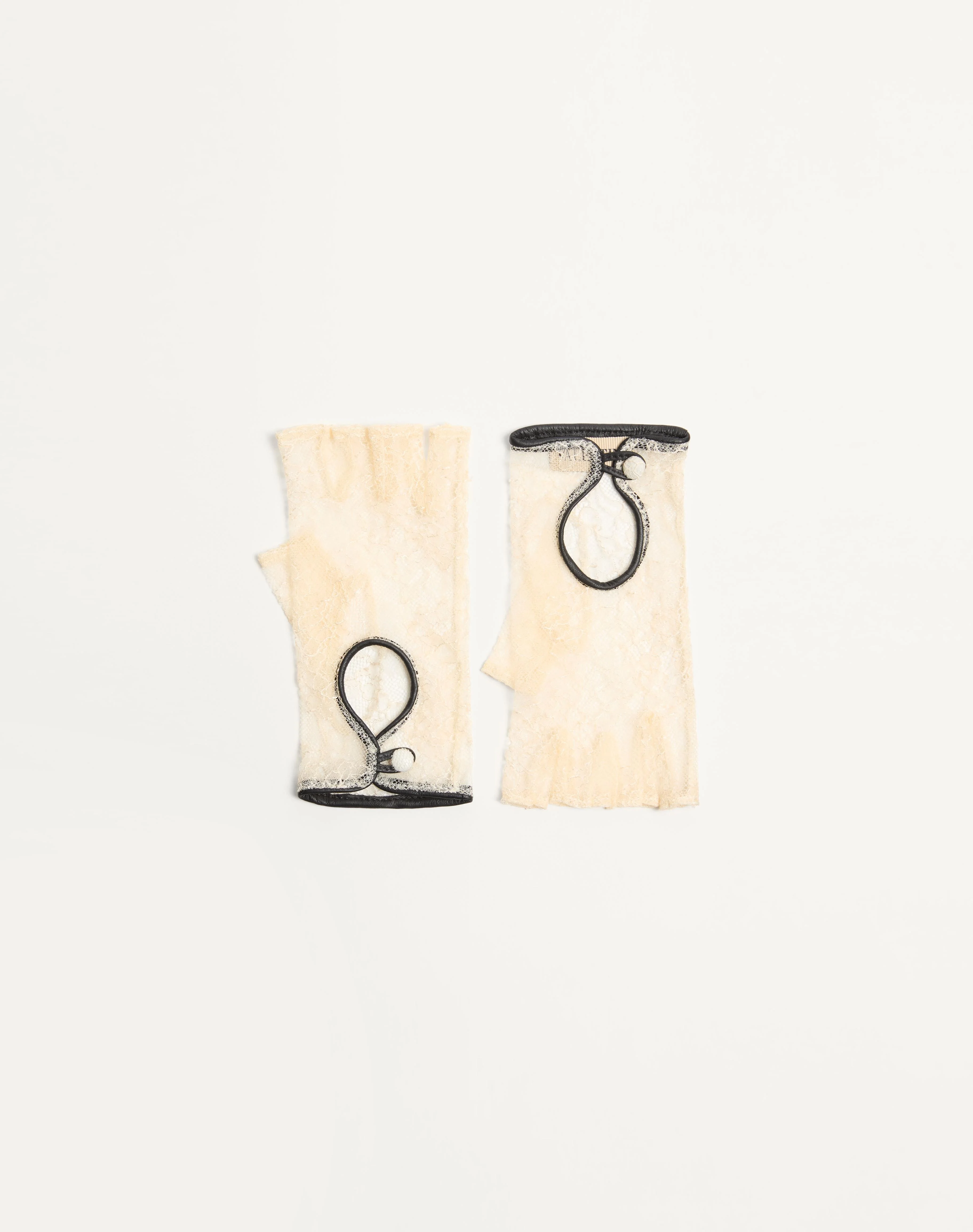 VLOGO SIGNATURE BIKER GLOVES IN LACE AND LEATHER - 1