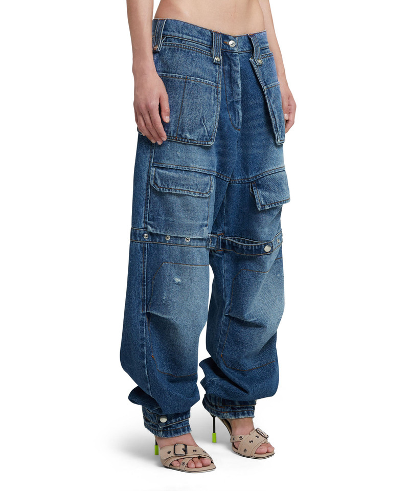 Blue denim cargo pants 4