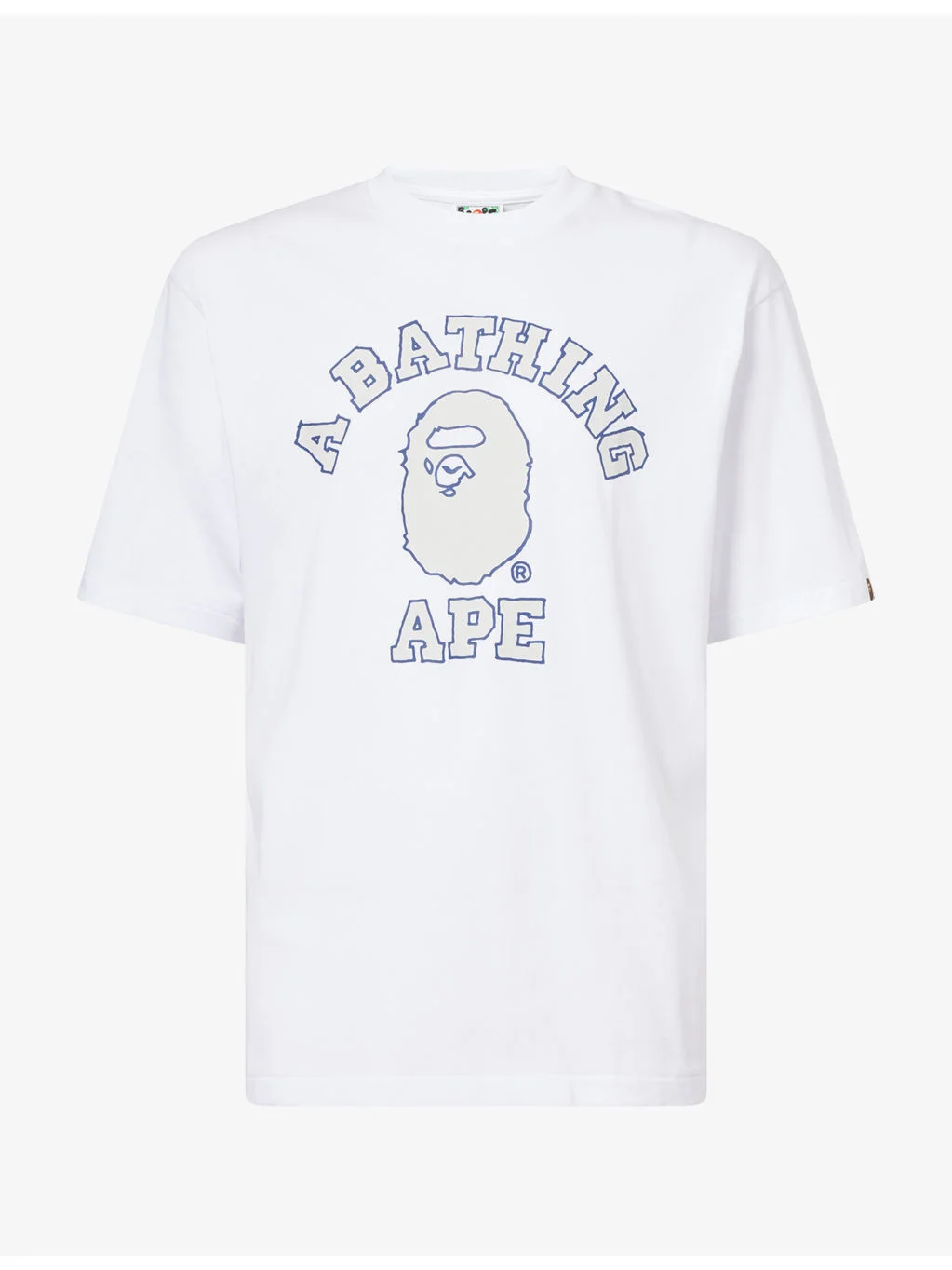 Hand Drawn Logo-Print College Cotton T-Shirt - 1