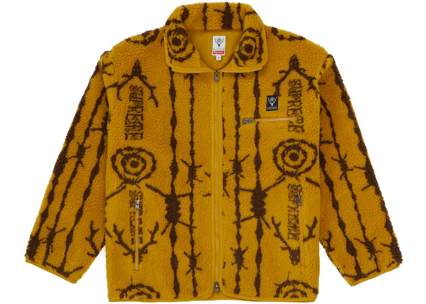 Supreme SOUTH2 WEST8 Fleece Jacket Mustard - 1