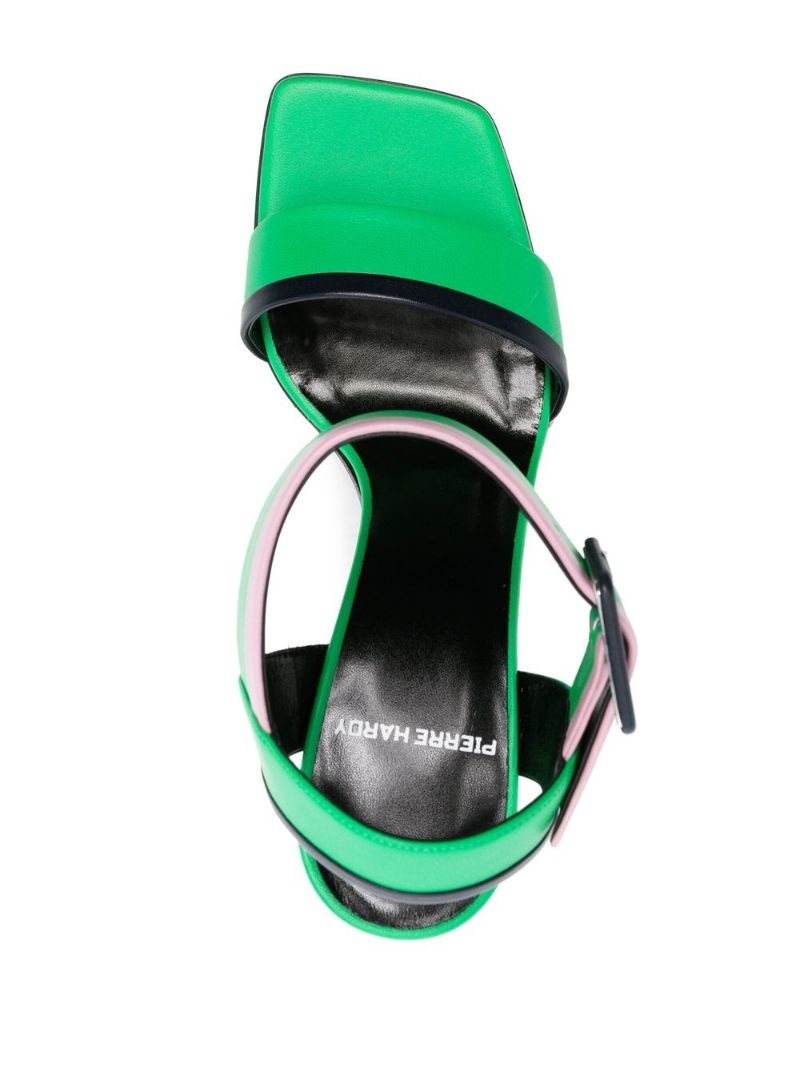 multi-color buckle strap heel - 5