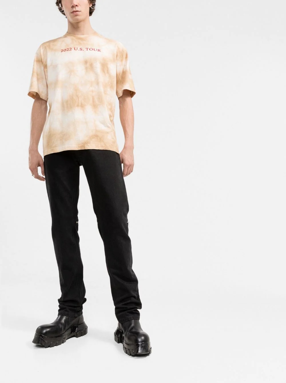 tour-print tie dye T-shirt - 2
