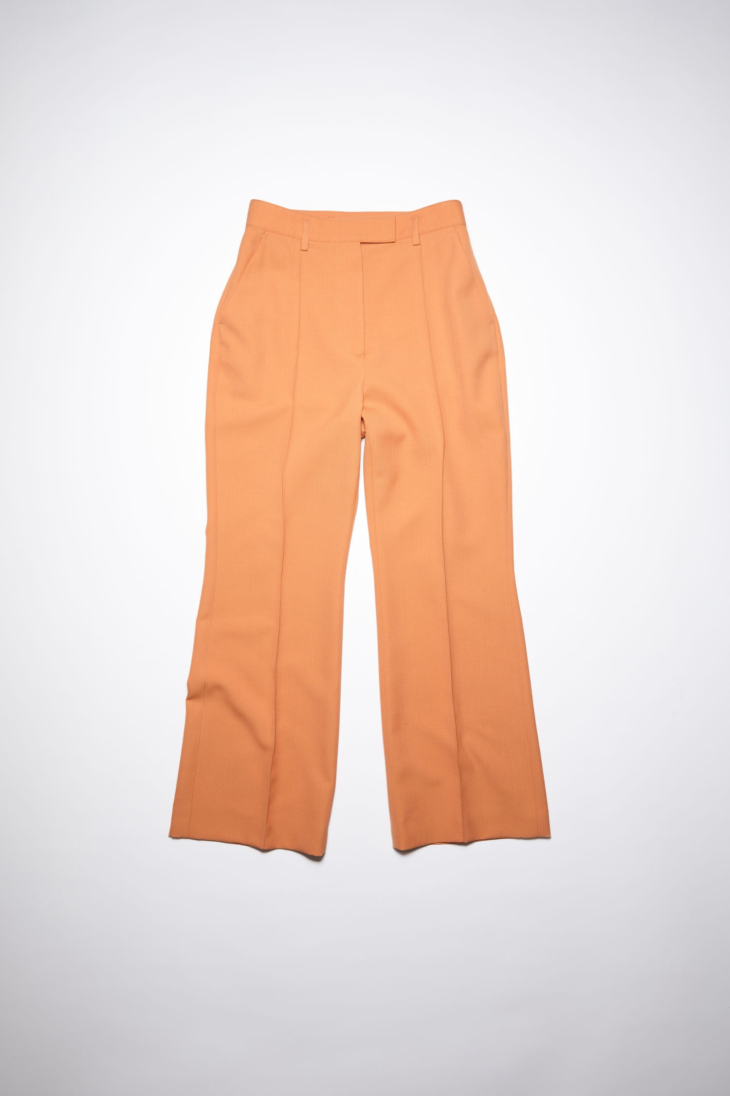 Flared wool-blend trousers - Salmon pink - 4