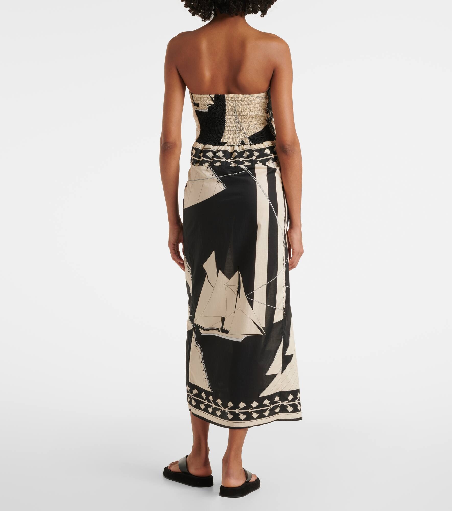 Printed strapless midi dress - 3
