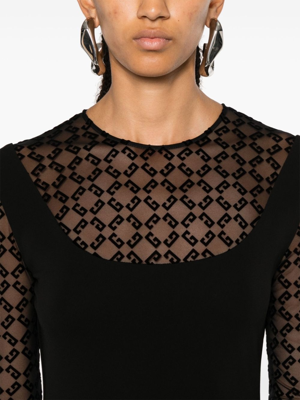 4G flocked midi dress - 5