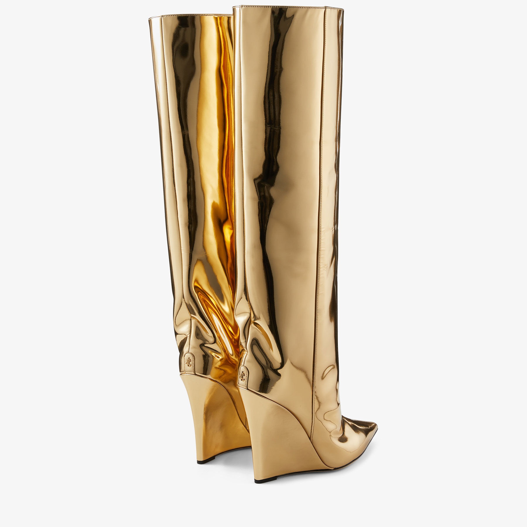 Blake KB 110
Gold Liquid Metal Leather Wedge Knee-high Boots - 6