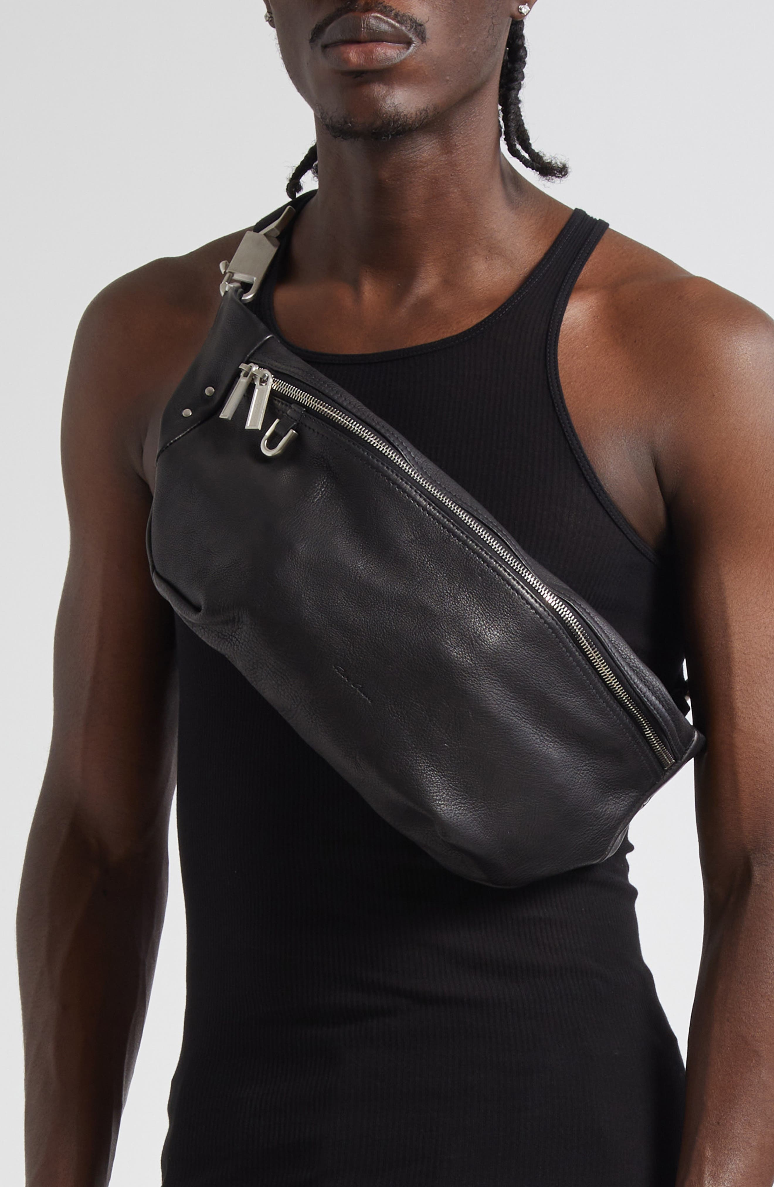 Rick Owens Geo Leather Belt Bag in Black at Nordstrom - 2
