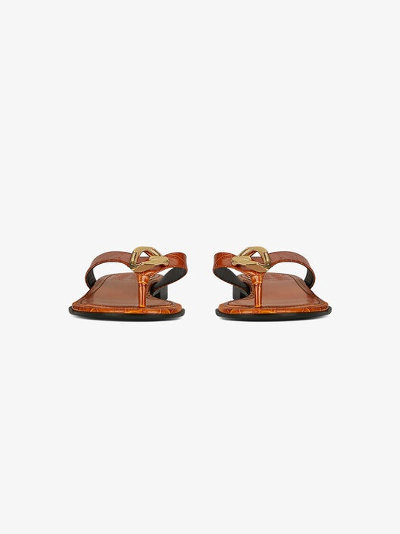 G CHAIN BUCKLE SANDALS IN CROCODILE EFFECT LEATHER 2