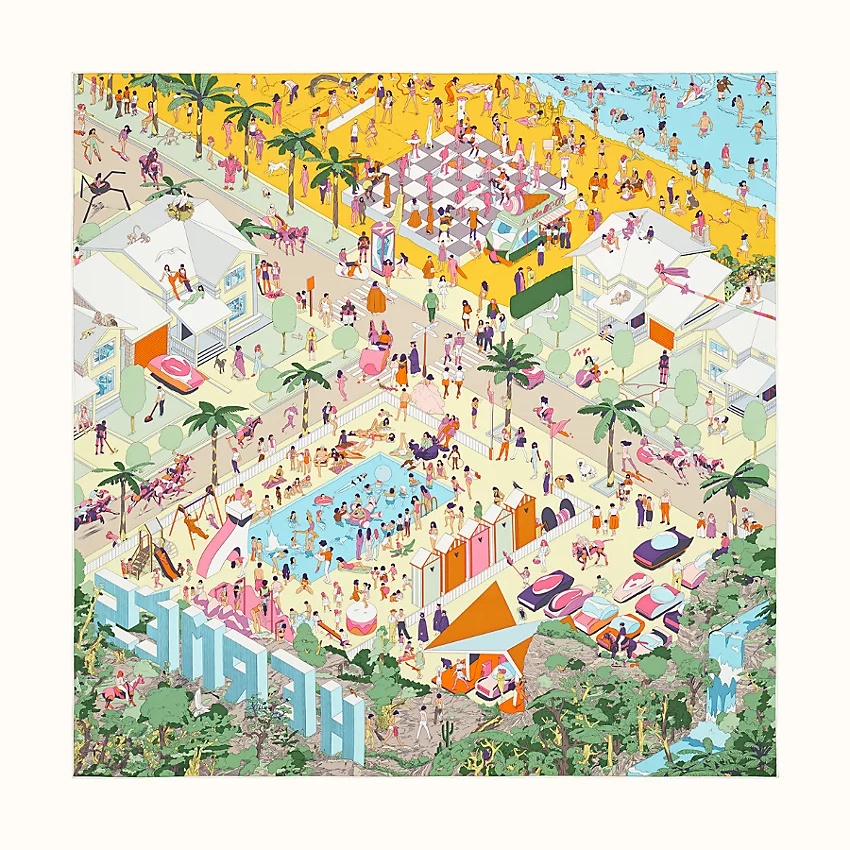 Hermes on The Beach scarf 90 - 1
