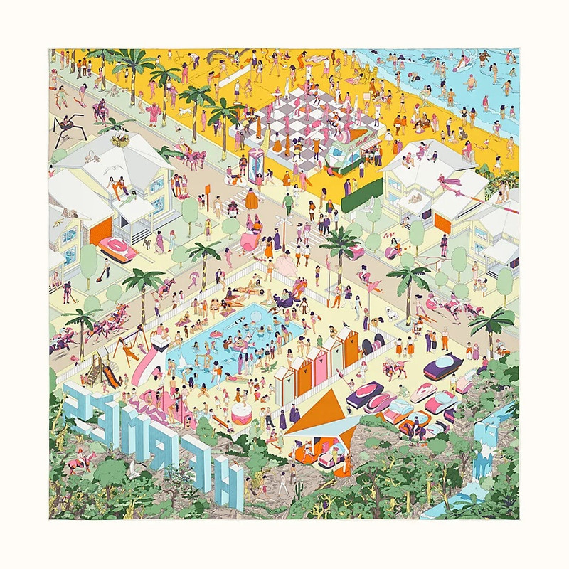 Hermes on The Beach scarf 90 1