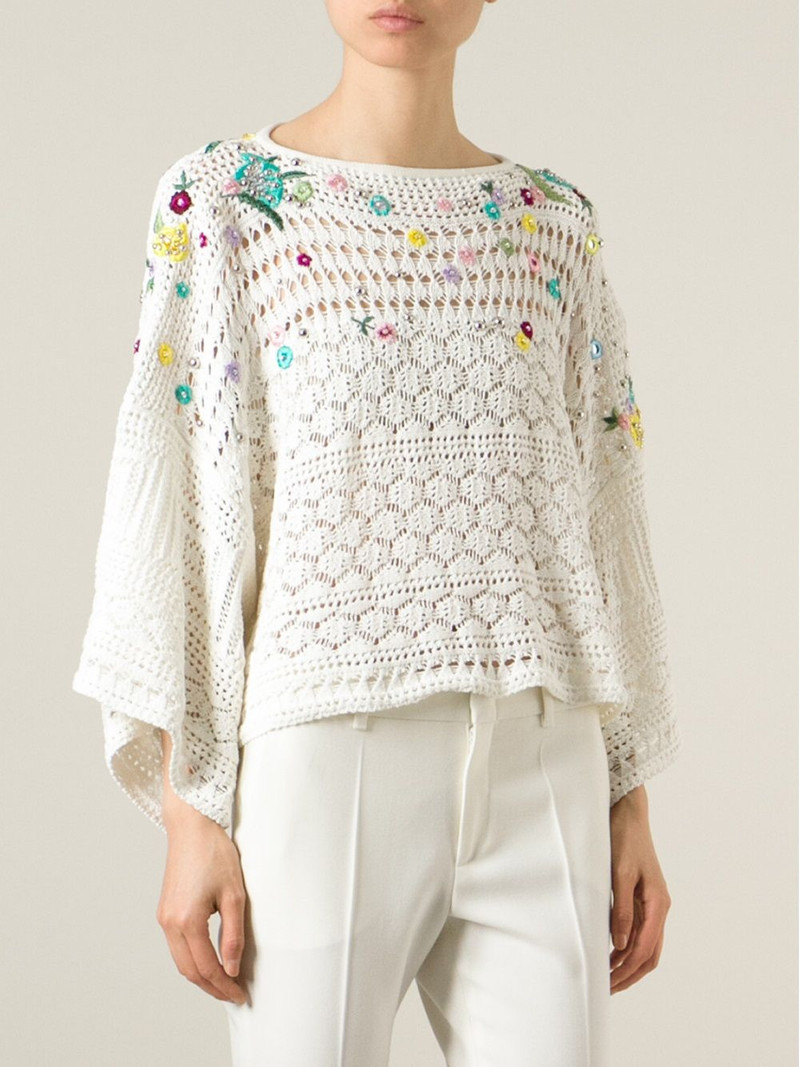 embroidered crochet poncho 3
