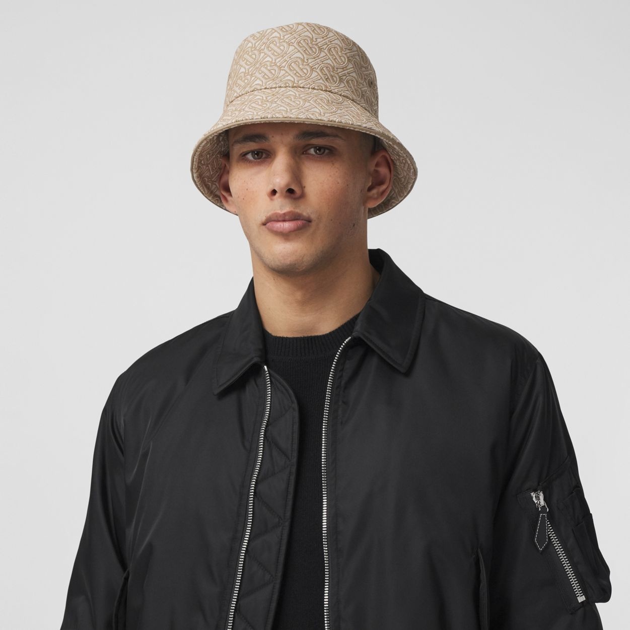 Embroidered Monogram Linen Cotton Bucket Hat - 4