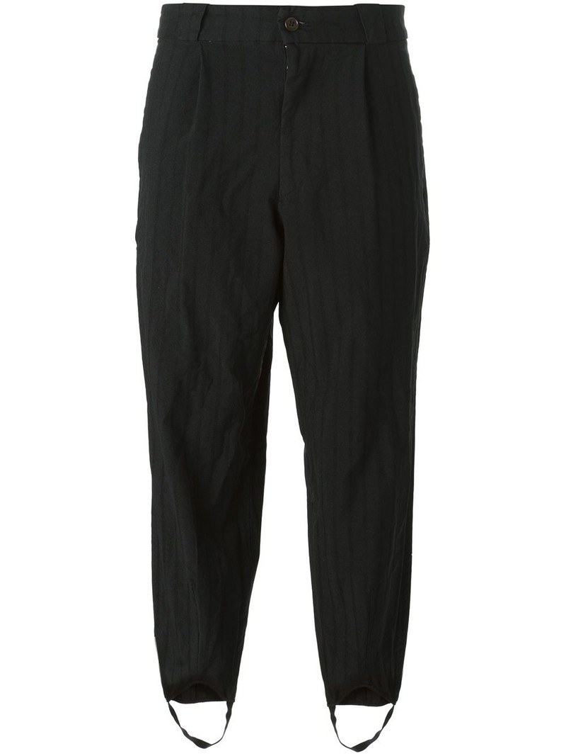 foot strap striped trousers 1