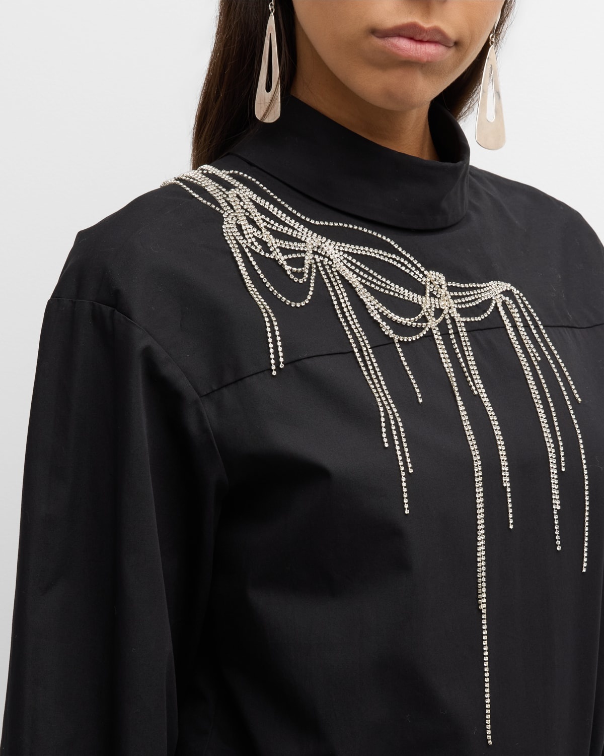 Corso Embellished Oversize Cotton Shirt - 5