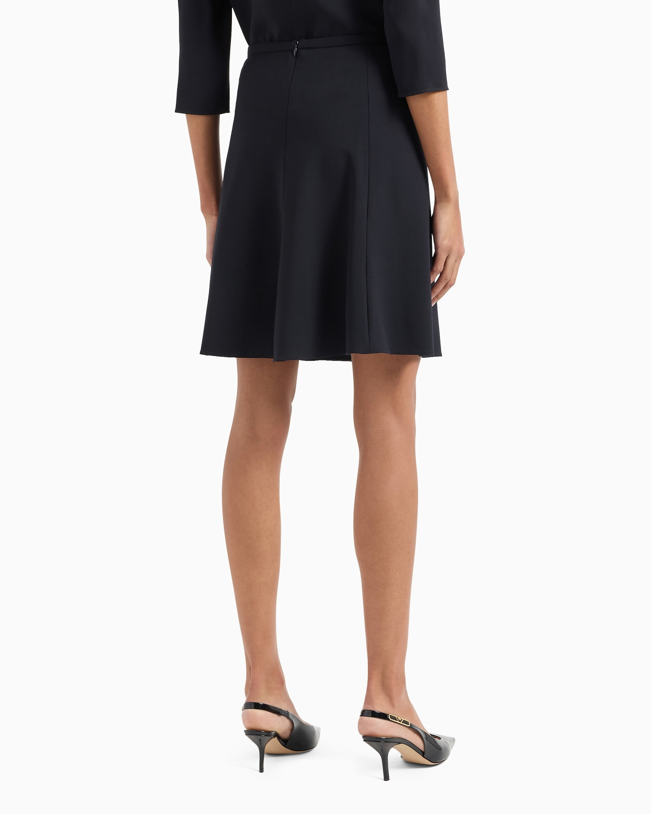 Barathea-wool flared skirt - 3