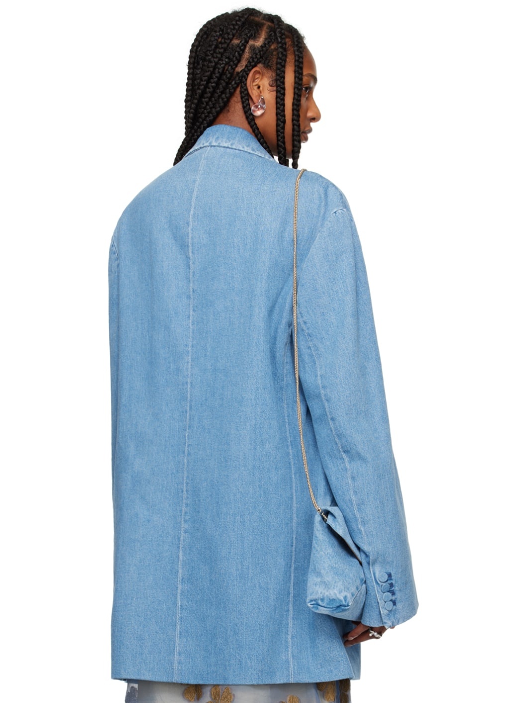 Blue Oversized Denim Blazer - 3