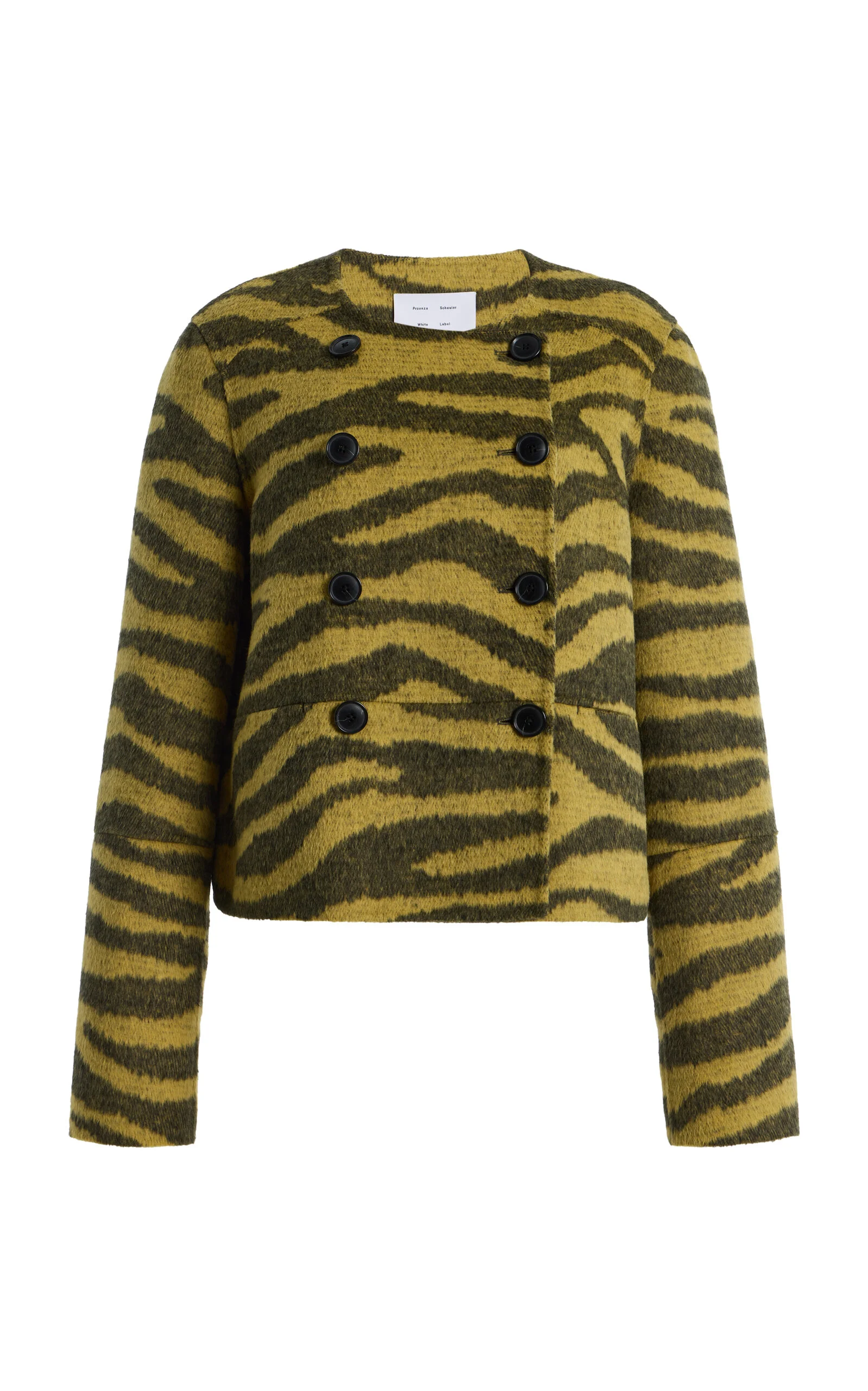 Courtney Zebra Jacquard Wool-Cashmere Blend Jacket - 1