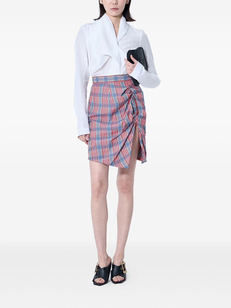 Vivienne Westwood check weave rouched side panel skirt outlook