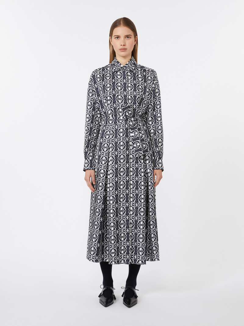 ESPLOSO Printed twill shirt dress 3