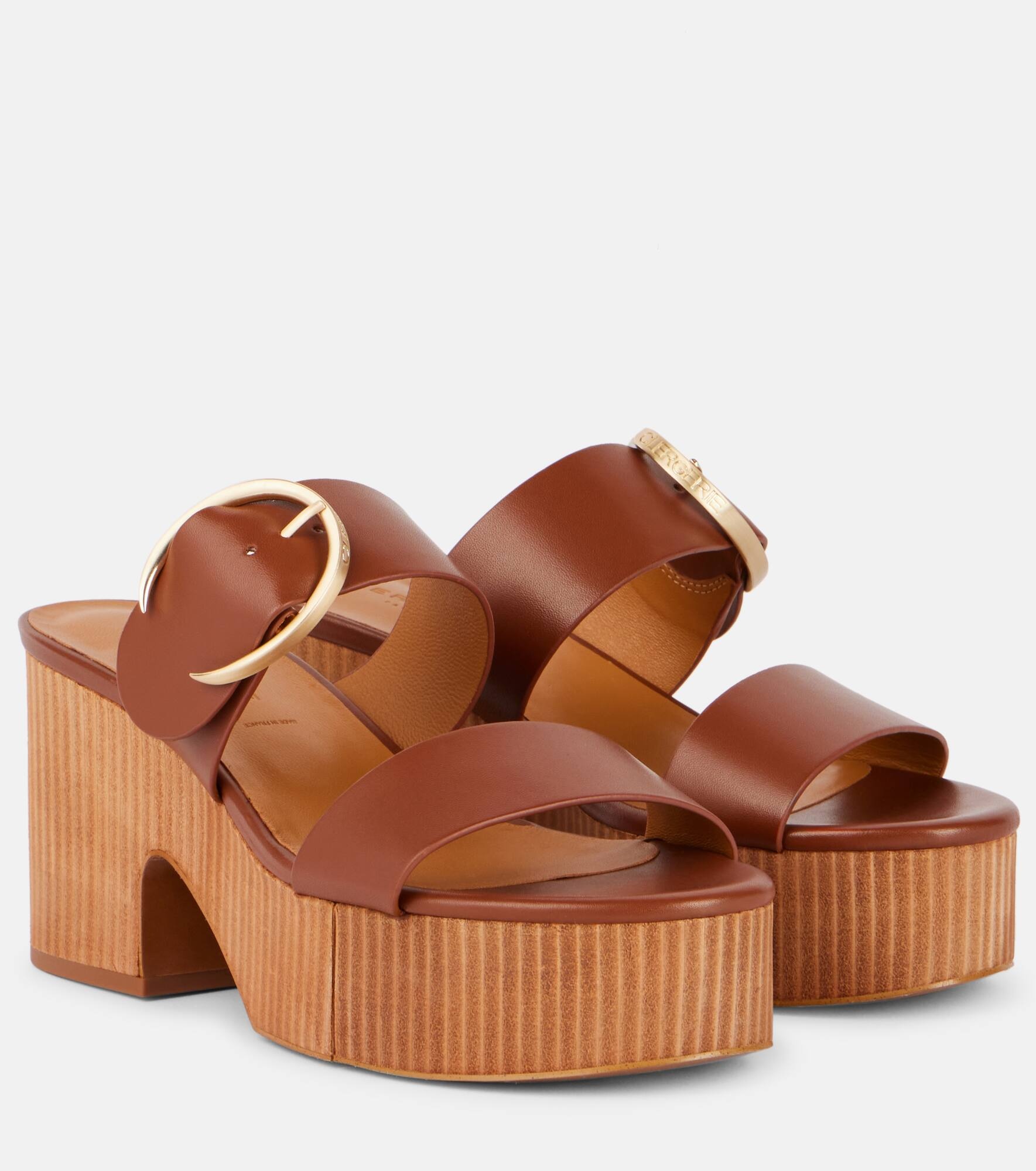 Chance leather platform mules - 1