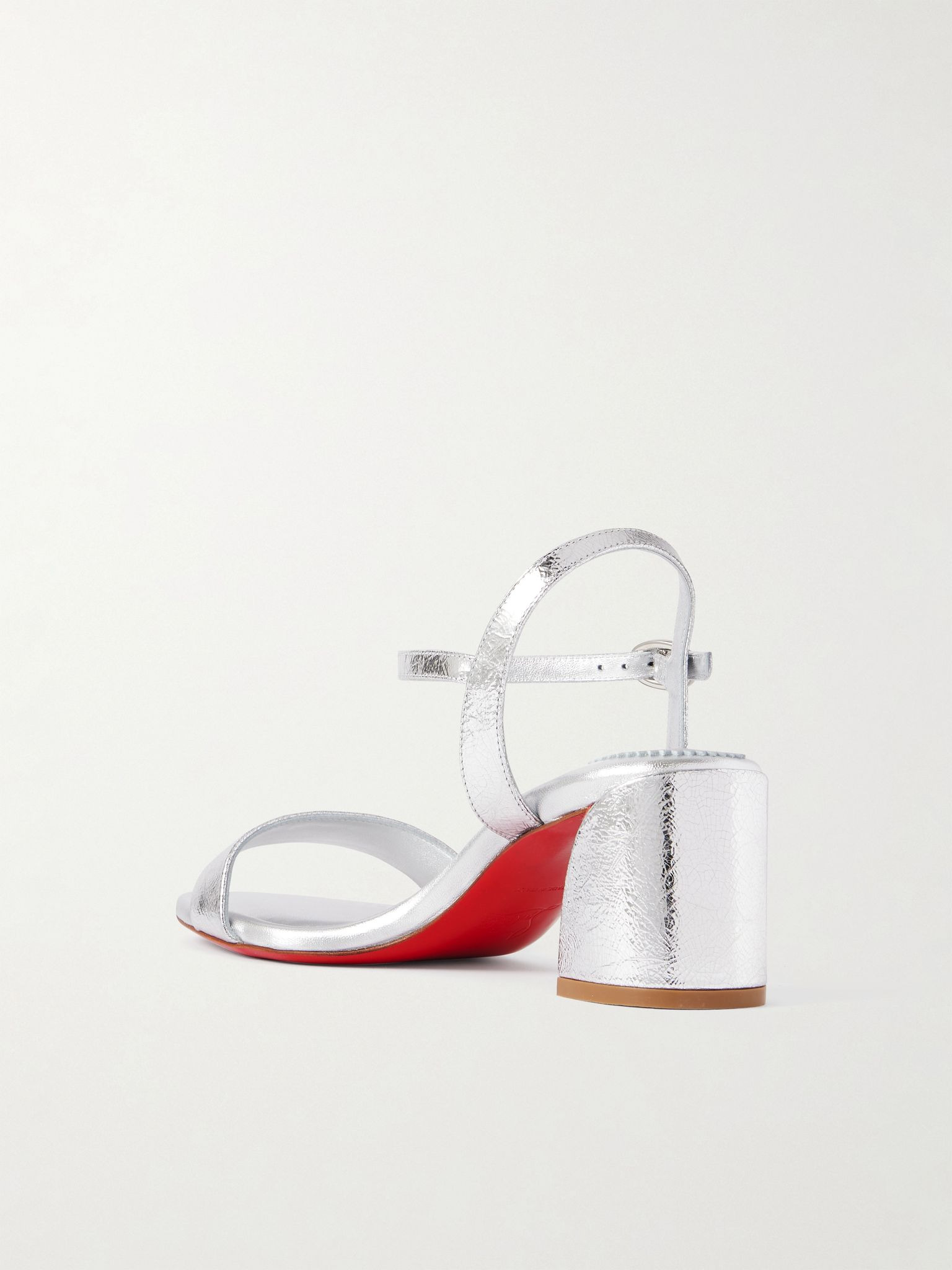 Miss Jane 55 metallic textured-leather sandals Silver - 3