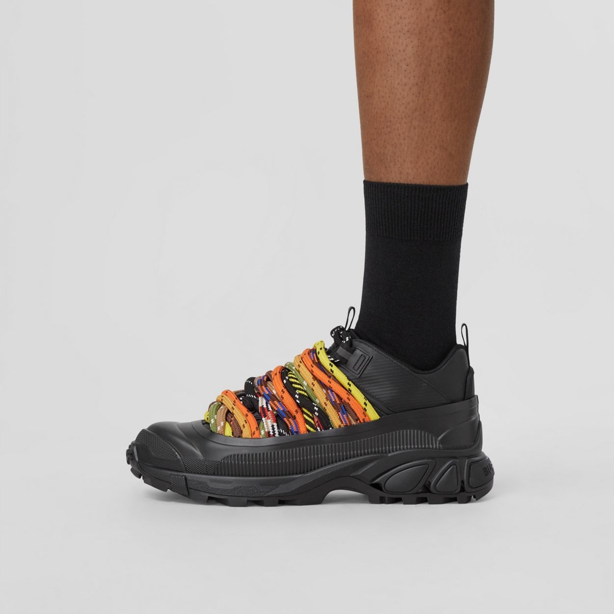 Cord Detail Leather and Nylon Arthur Sneakers - 7