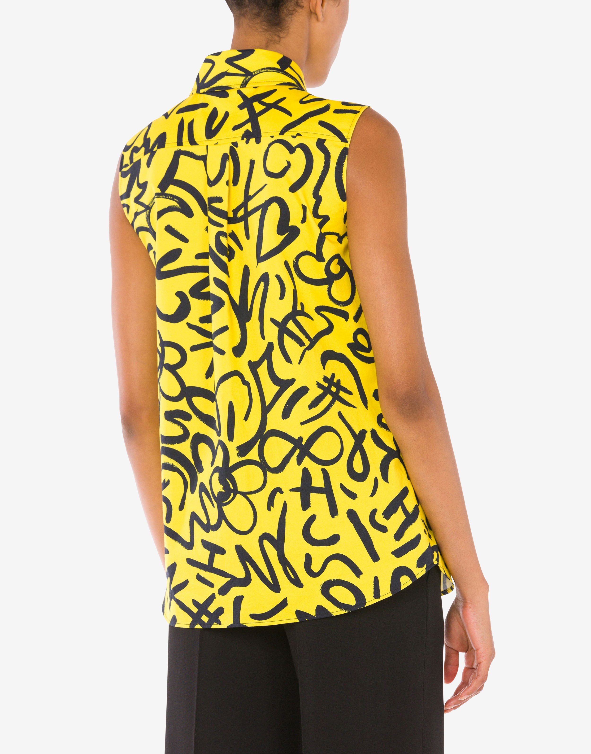 SCRIBBLE PRINT POPLIN TOP - 3