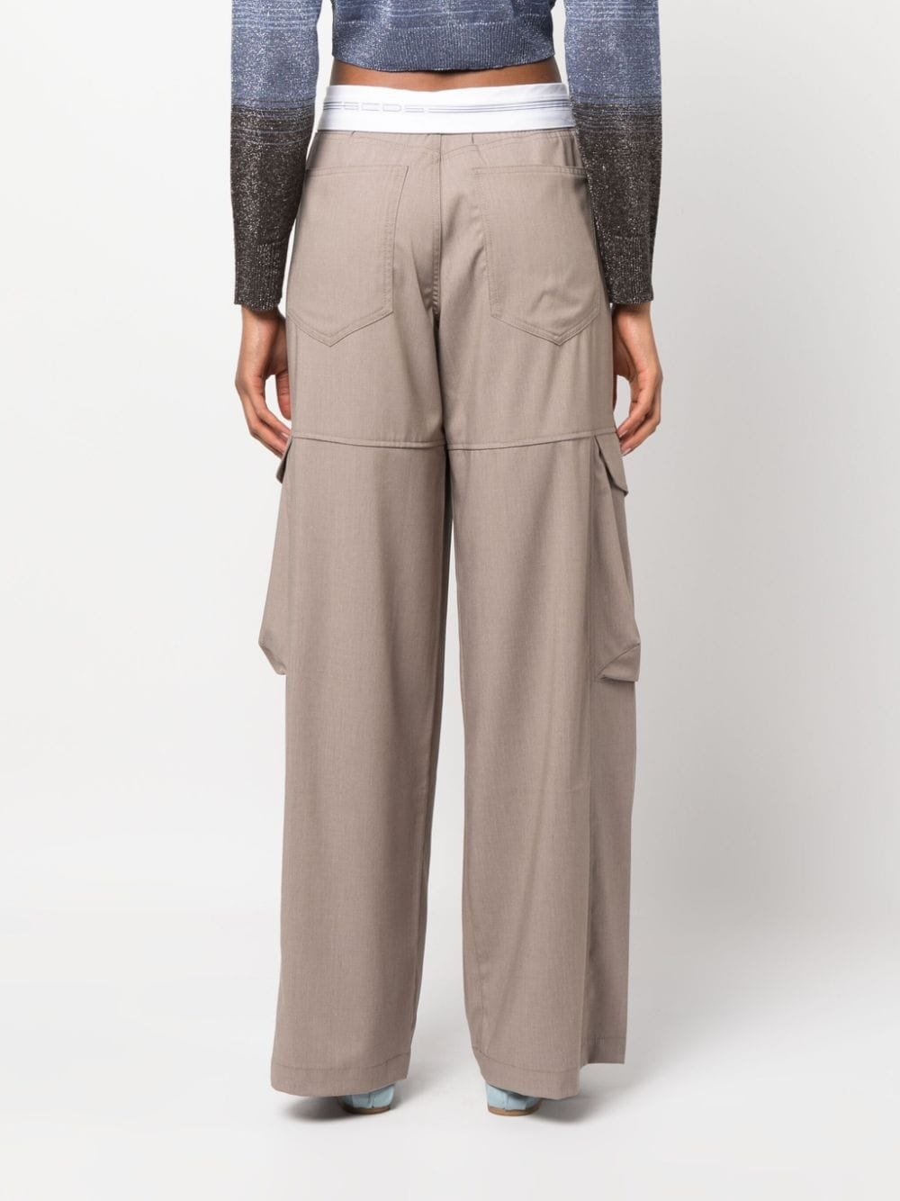 wide-leg cargo trousers - 4