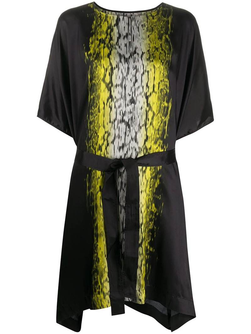 acid print T-shirt midi dress 1