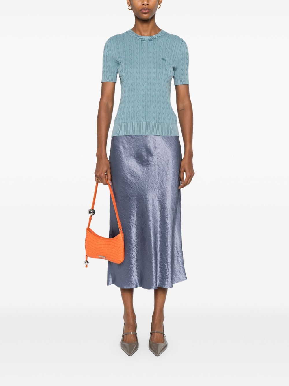 satin bias midi skirt - 2