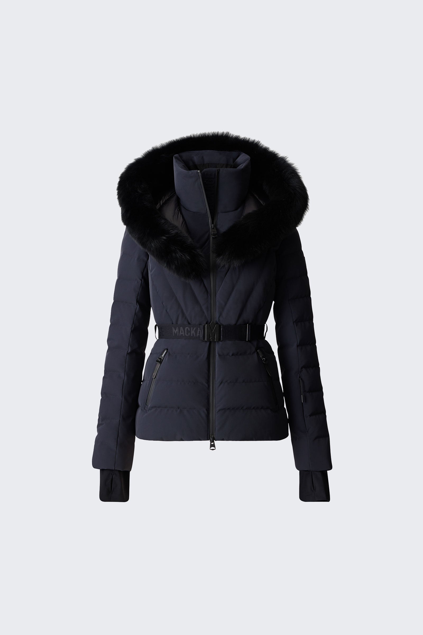 ELITA Down ski jacket with removable blue fox fur trim - 1