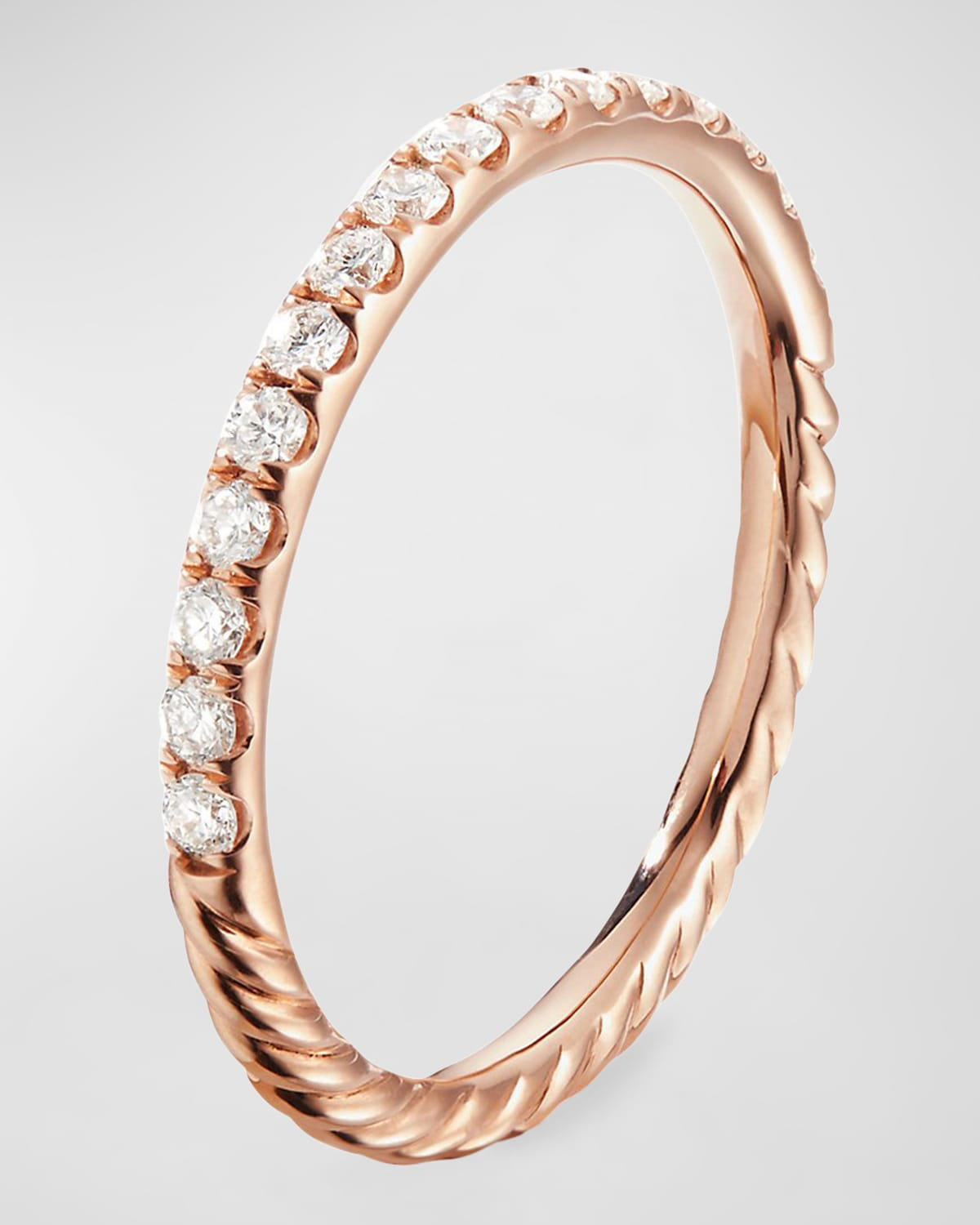 Cable Collectibles Pave Diamond Band Ring in 18K Rose Gold - 3