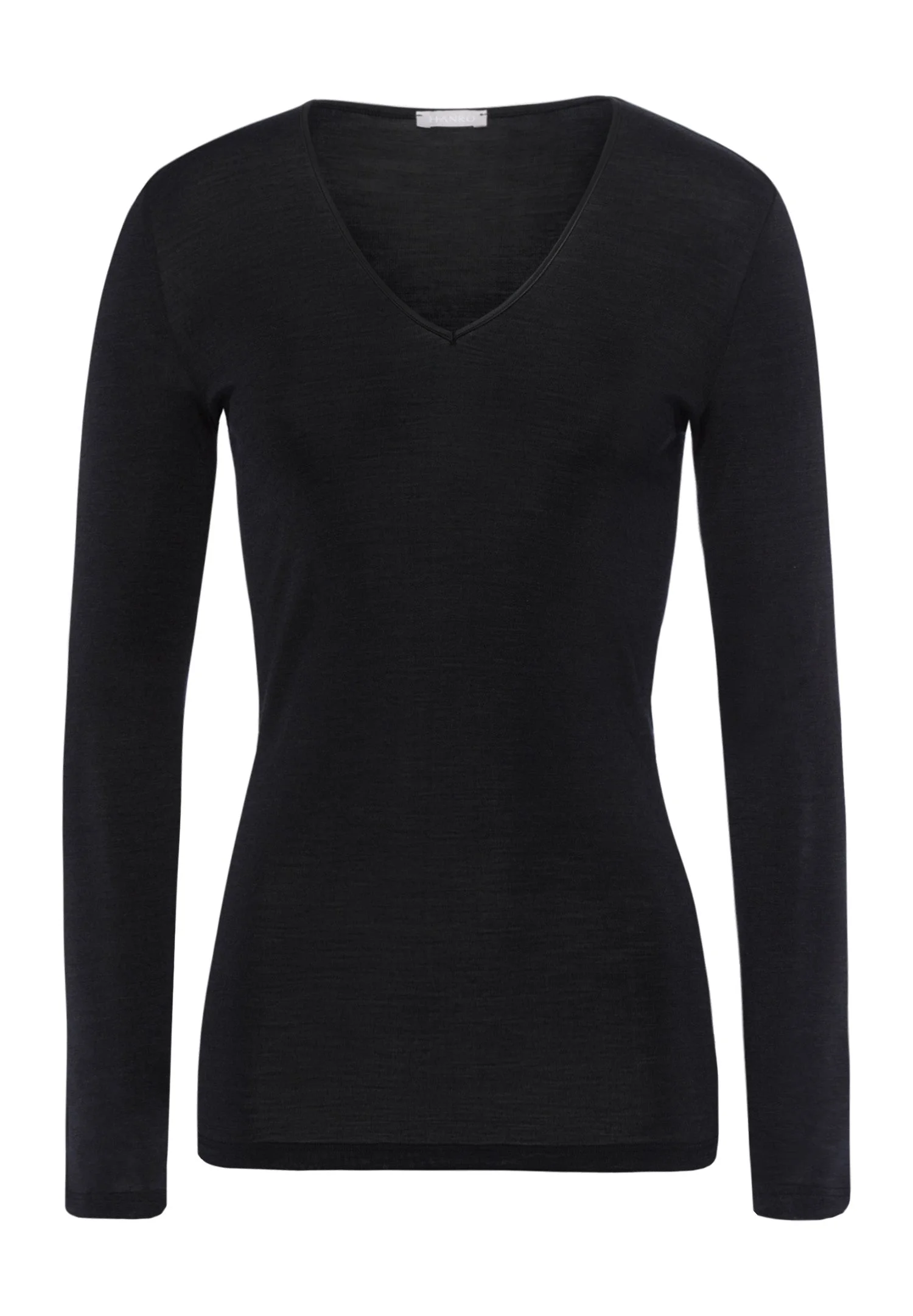 Woolen Silk W Wool And Silk V-Neck Fitted Top - 1