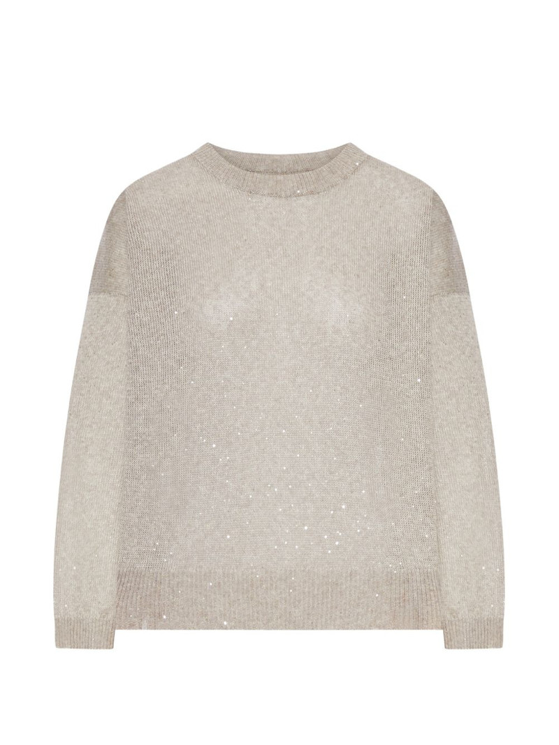 sparkling crew neck linen sweater 1