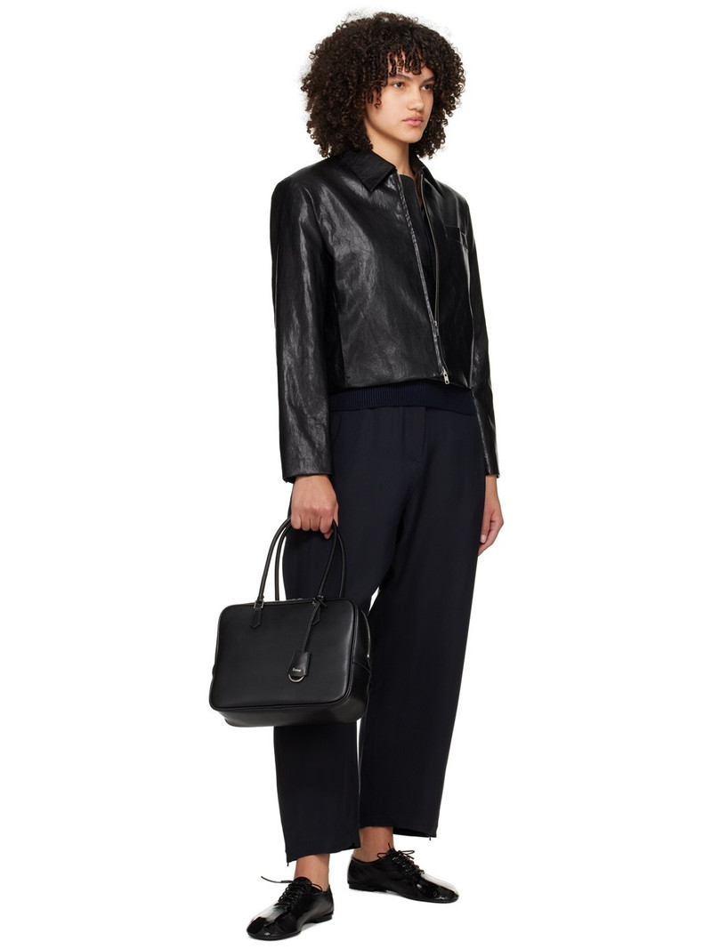 Dunst Black Collared Faux-Leather Jacket outlook