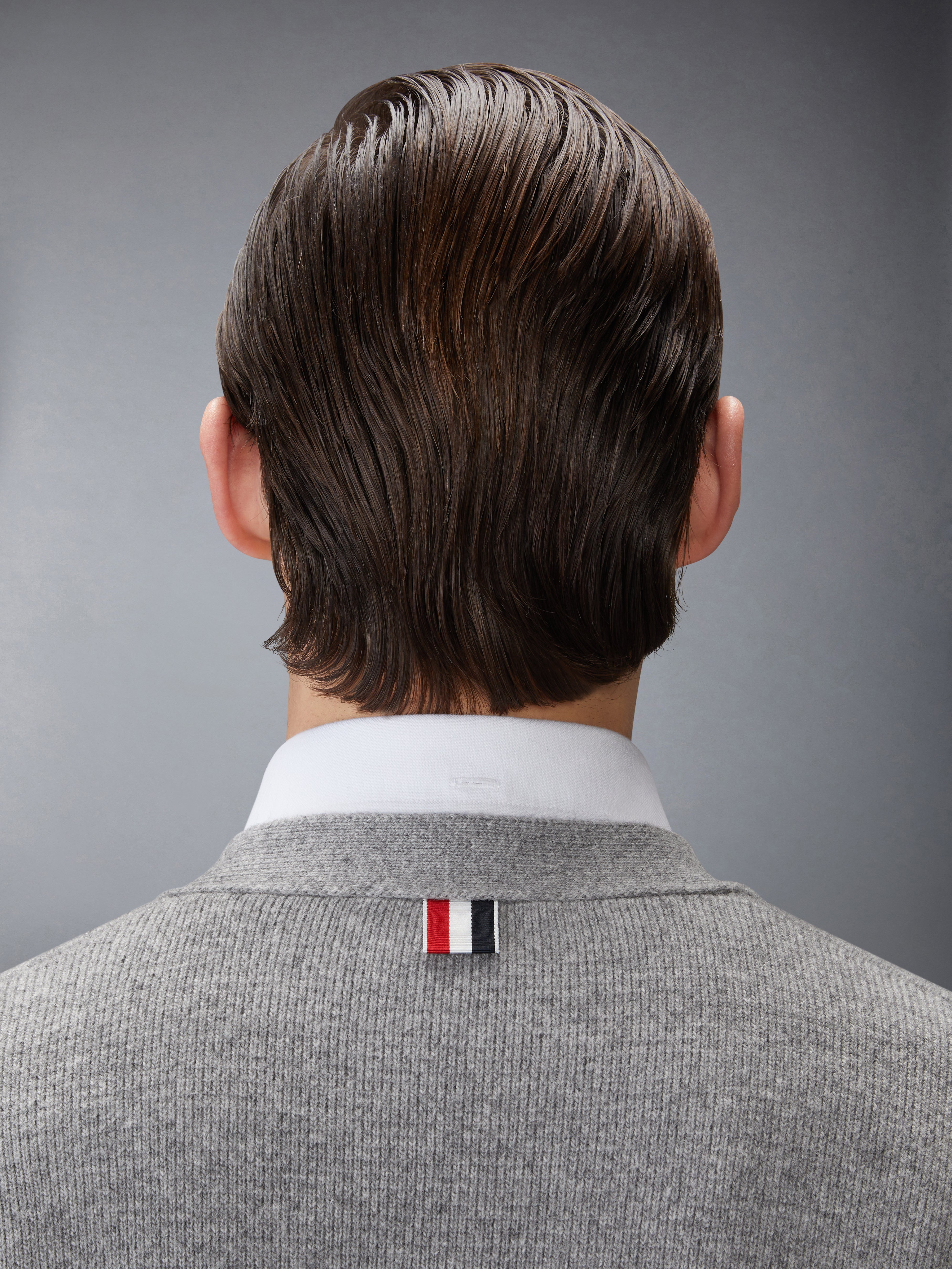 MILANO STITCH MERINO WOOL 4-BAR V NECK CARDIGAN - 6