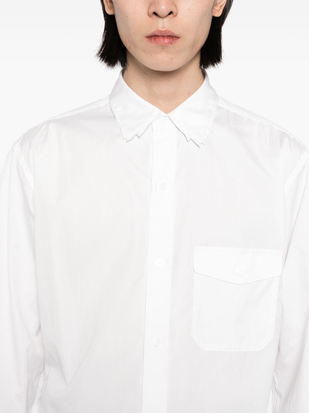 chest button fastening pocket shirt - 5