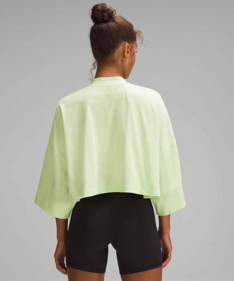 Heavyweight Cotton Cropped 3/4 Sleeve Shirt 3