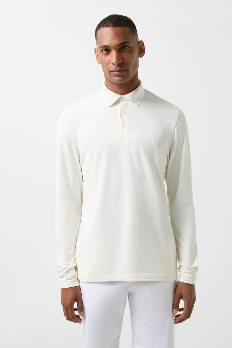 Gustavo Functional longsleeve polo shirt in Off-white 1