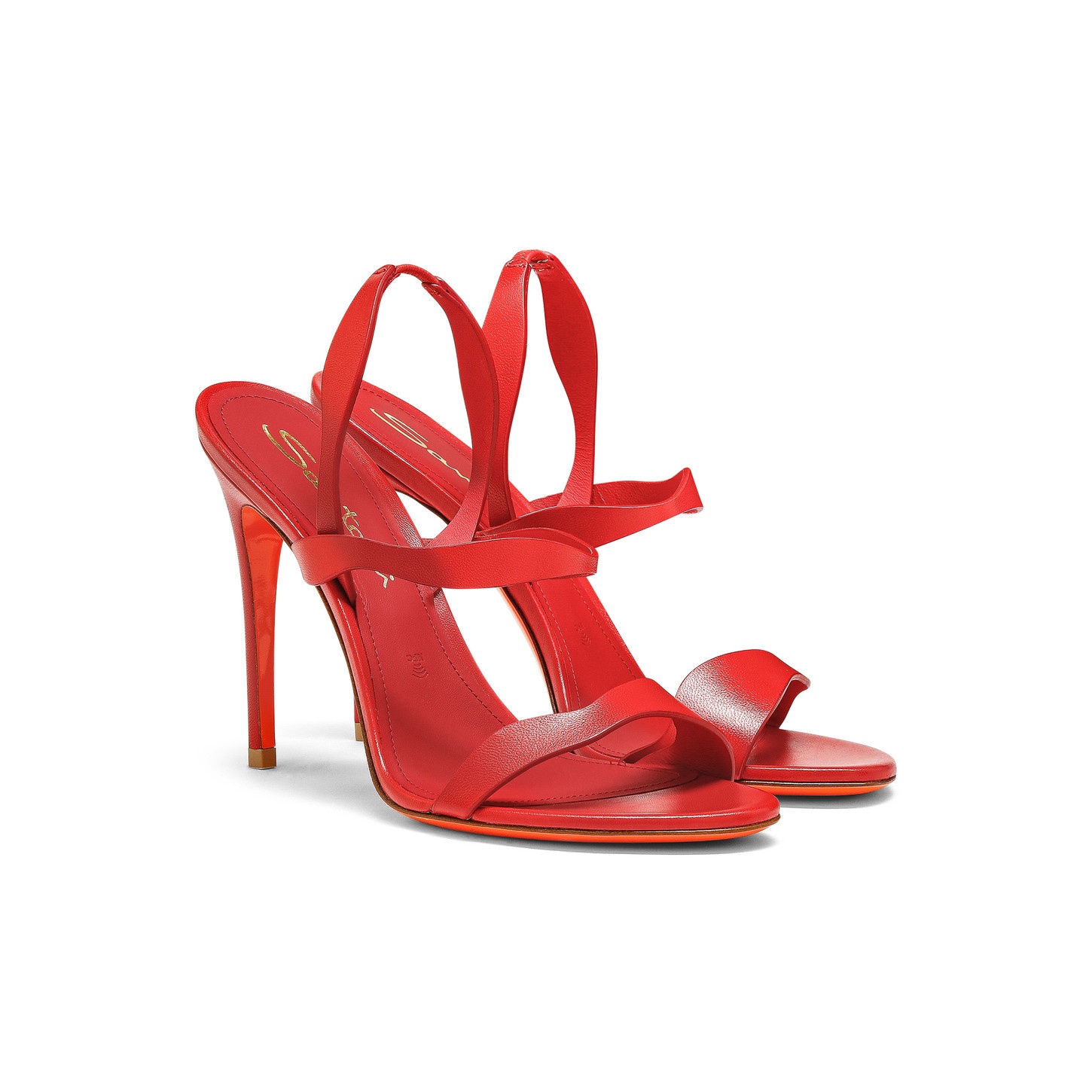 Women's red leather high-heel sandal - 2
