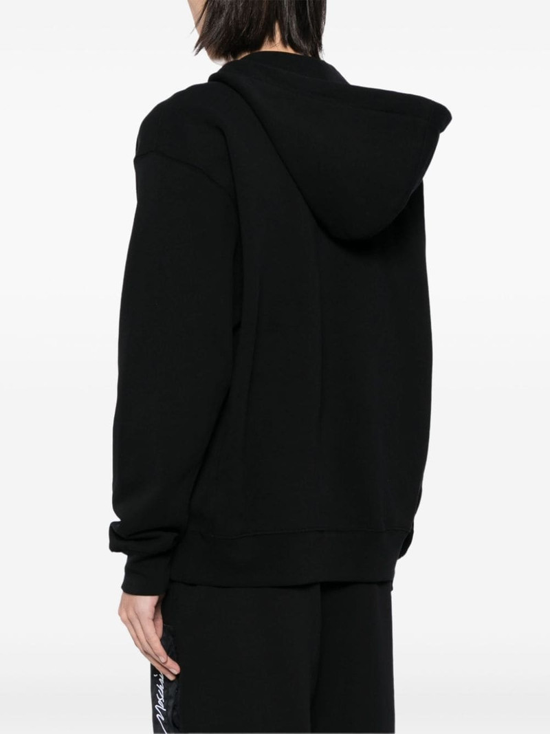 logo embroidered zipped hoodie 4