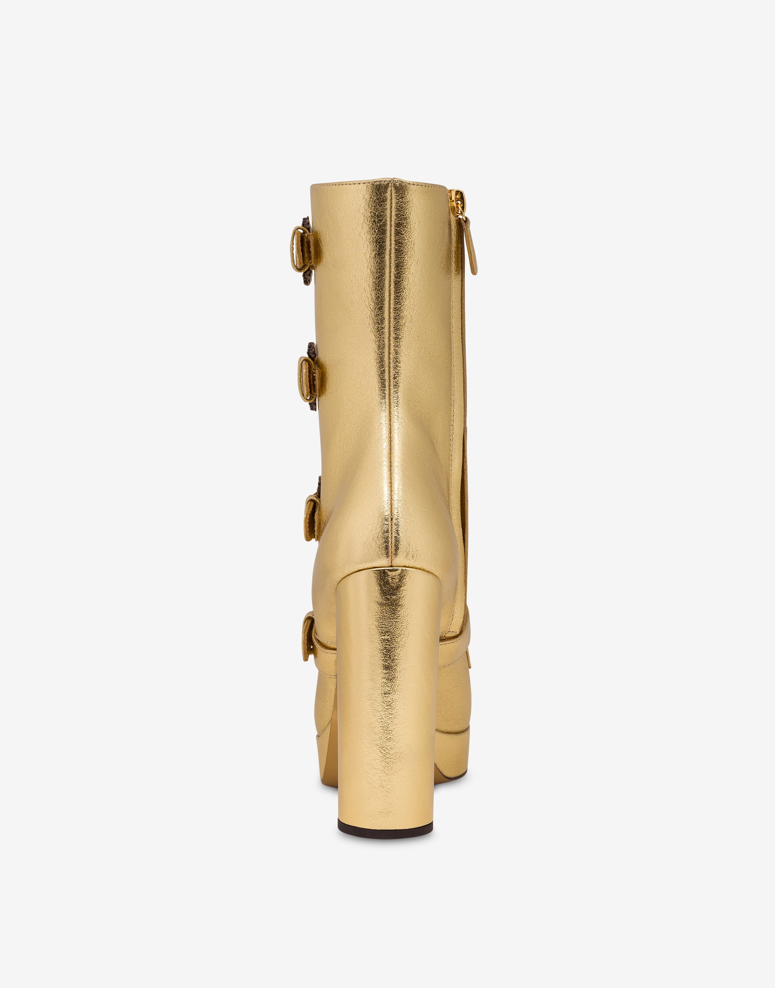 BAROQUE BUCKLES LAMINATED ANKLE BOOTS - 3