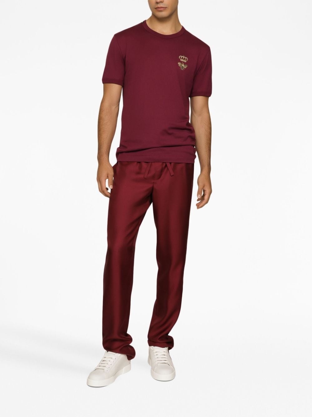 motif-embroidered cotton T-shirt - 2