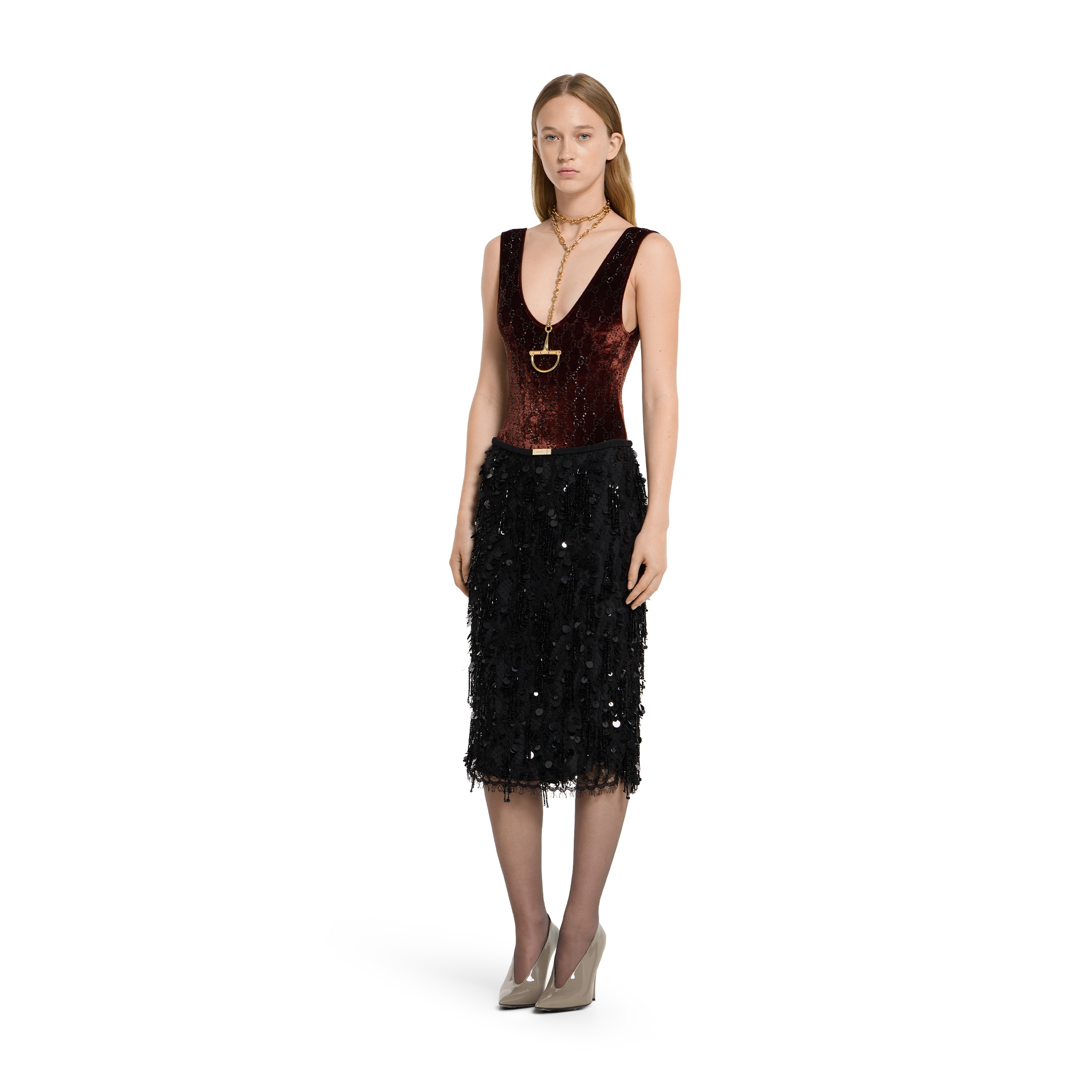 Sequin embroidered lace skirt - 2